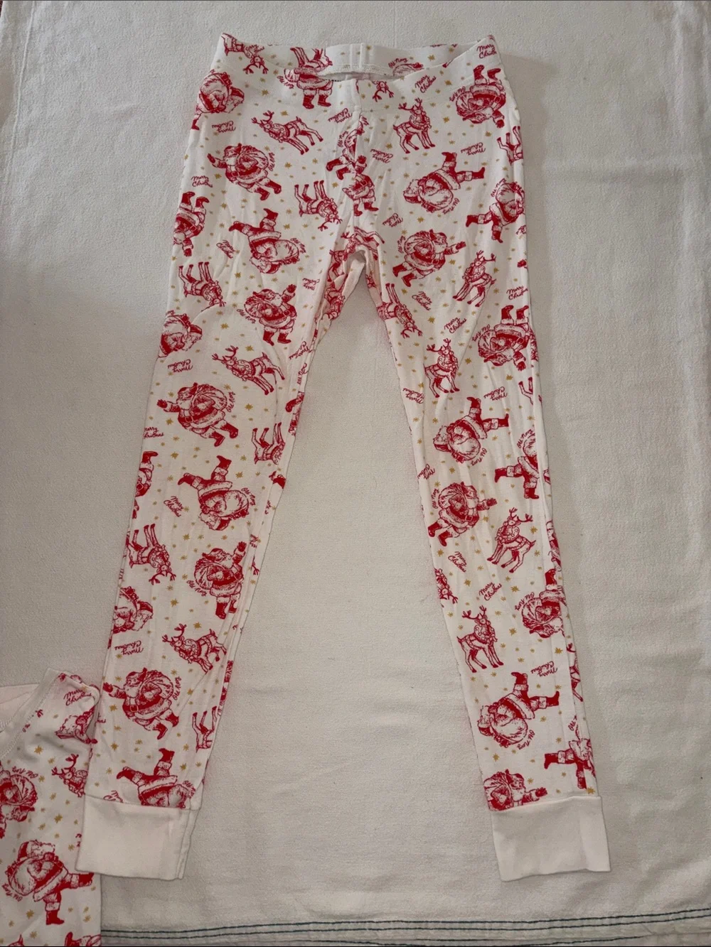 Old Navy Santa Long John pajamas Christmas PJs kids XL 12